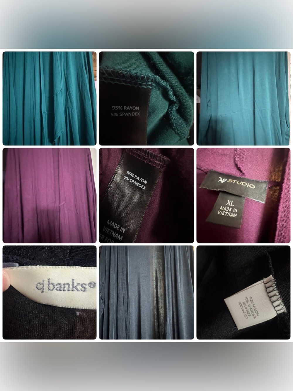 Bundle of sweater-wraps in Teal, Black and Plum
